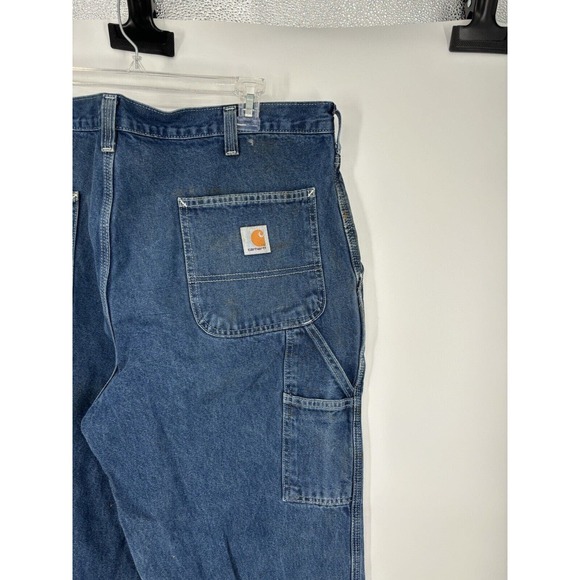 VTG Carhartt Jeans 38x32 382-83 Dungaree Fit Carpenter Work Pants Baggy Distress - Picture 4 of 7